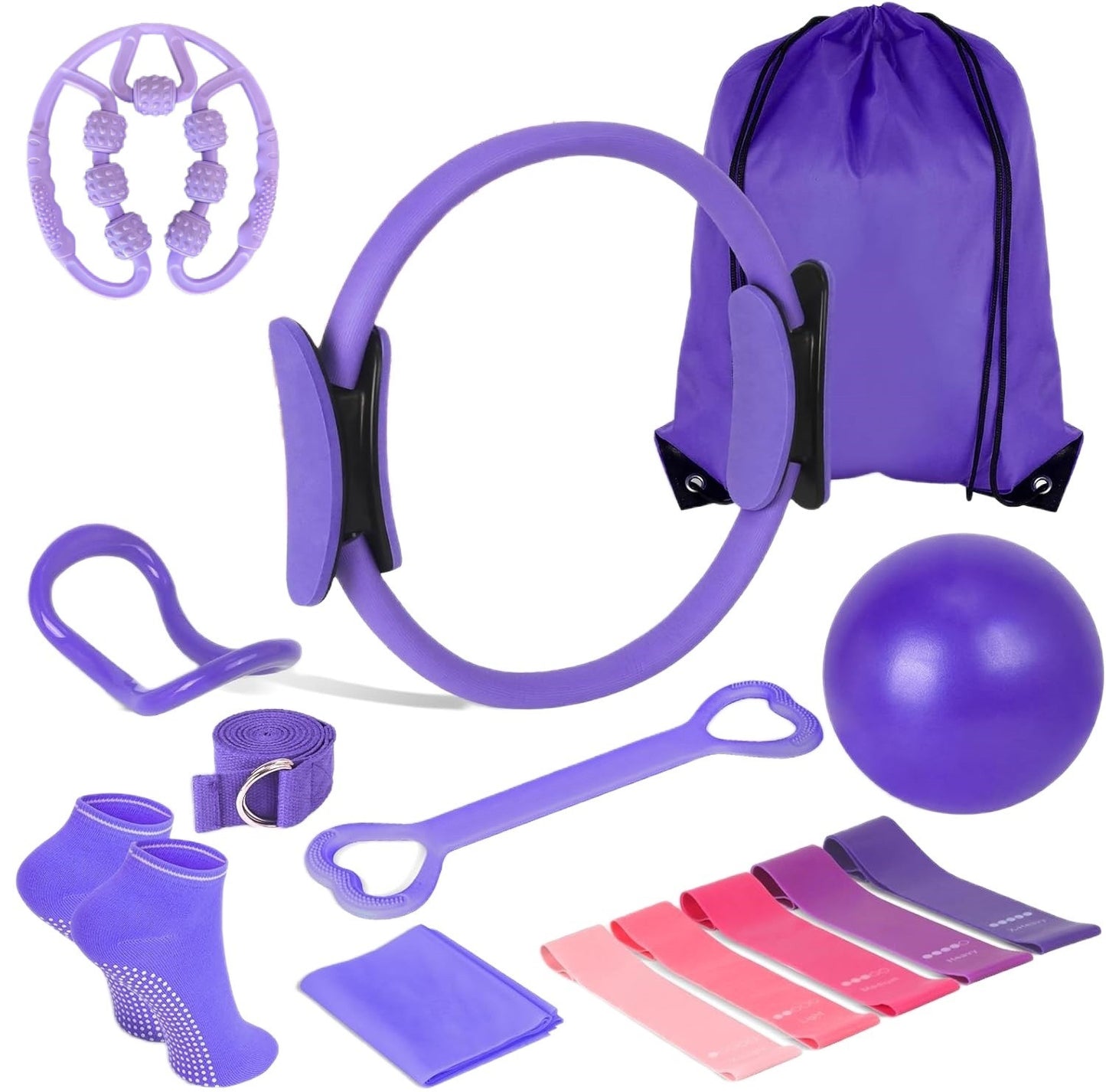 14-Piece Pilates Ring & Resistance Band Set