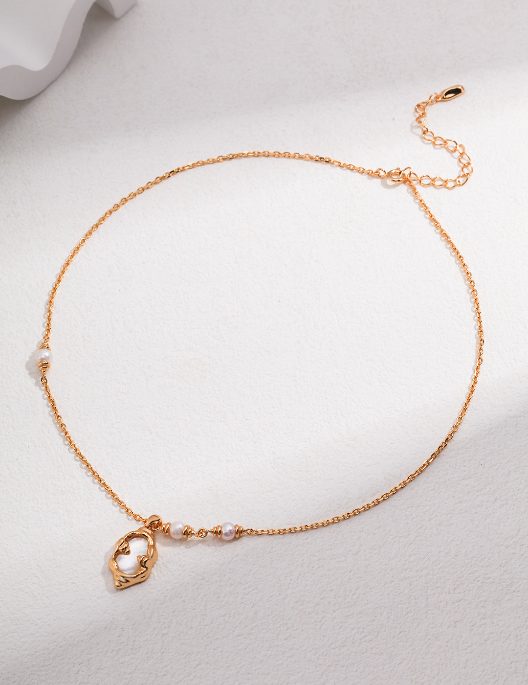 QL-D0338 Pure silver pearl necklaces