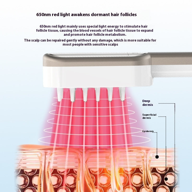 Red Light Hair Growth Comb — Scalp Massage Tool