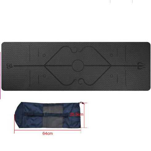 6mm TPE Yoga Mat — Non-Slip with Body Position Lines