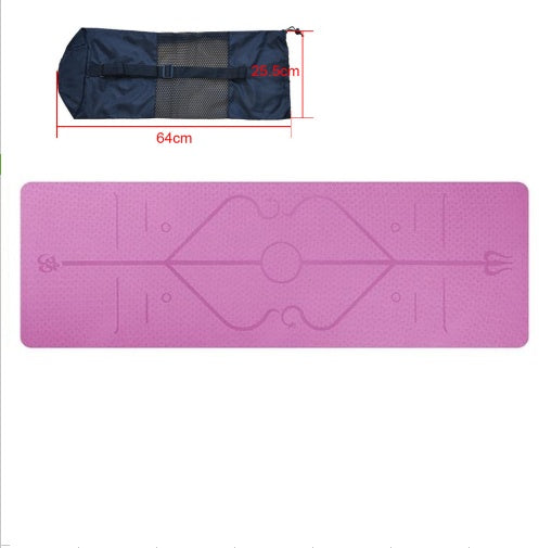 6mm TPE Yoga Mat — Non-Slip with Body Position Lines