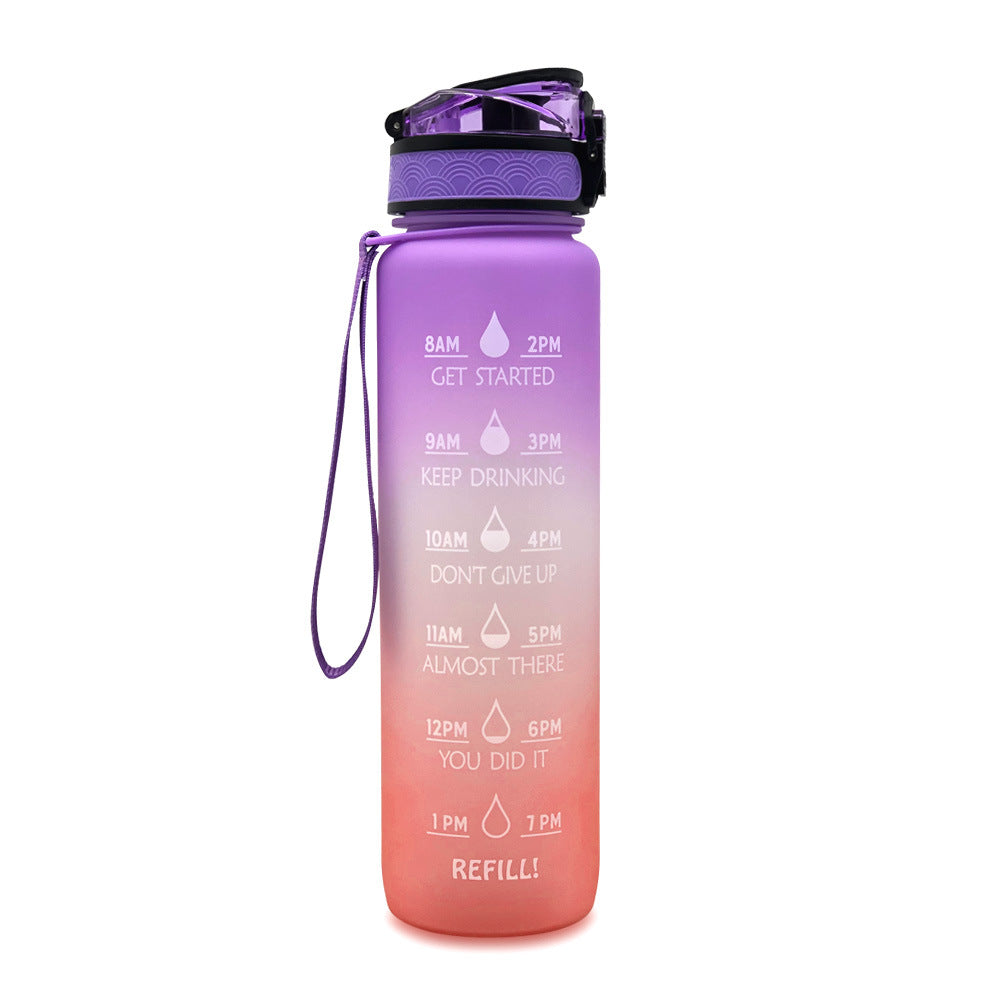 1L Motivational Water Bottle with Time Marker