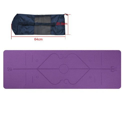 6mm TPE Yoga Mat — Non-Slip with Body Position Lines