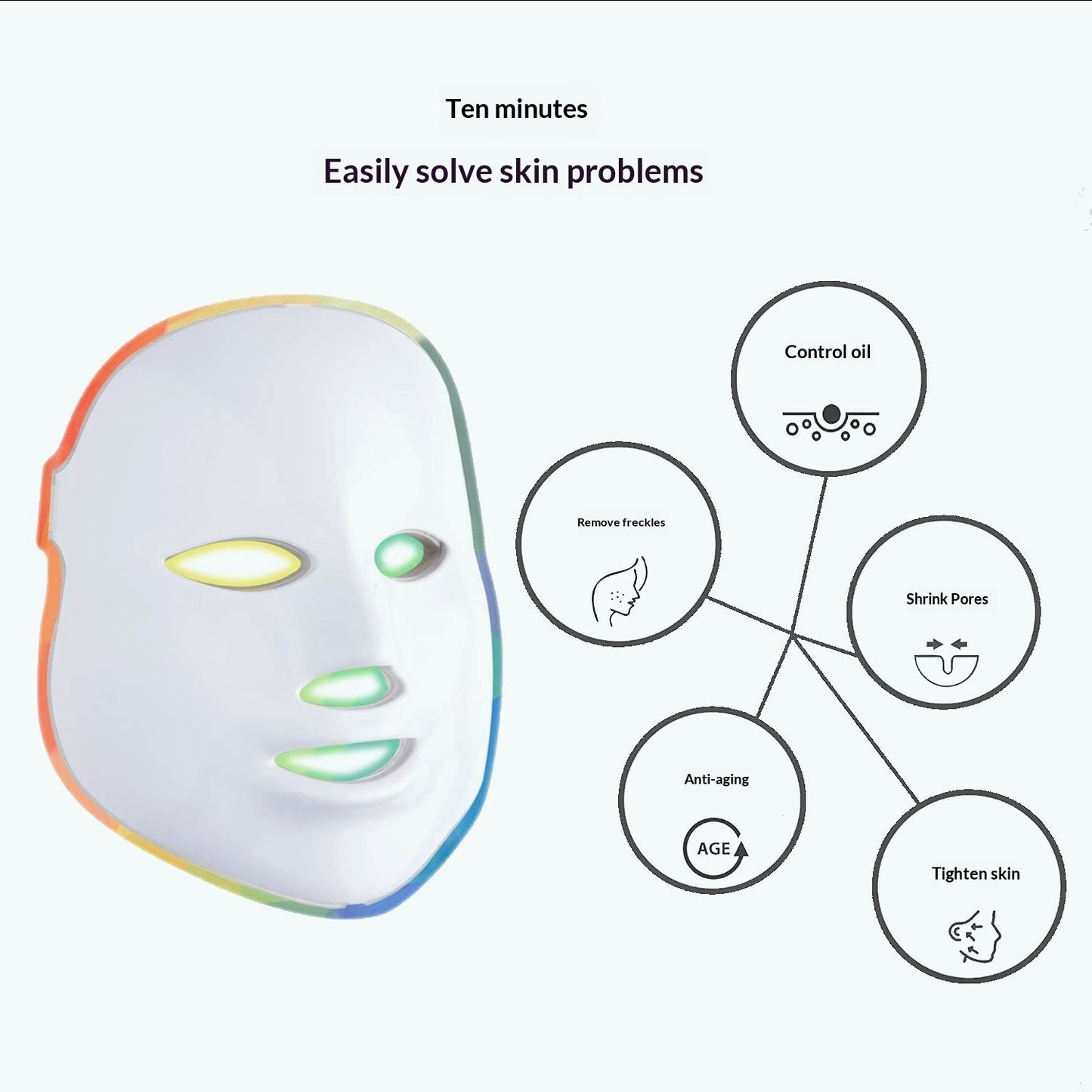 7 Color LED Face Mask — Photon Rejuvenation & Whitening Therapy
