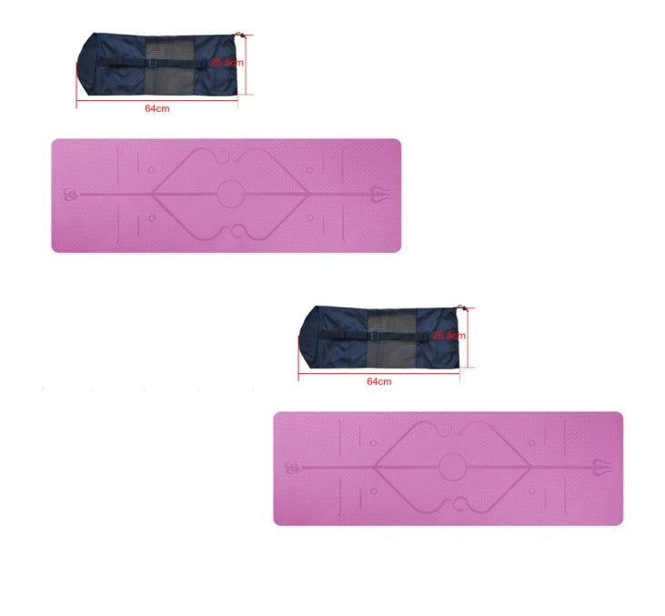 6mm TPE Yoga Mat — Non-Slip with Body Position Lines