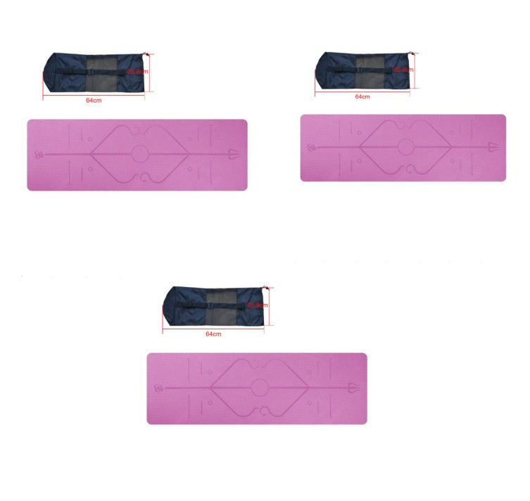 6mm TPE Yoga Mat — Non-Slip with Body Position Lines