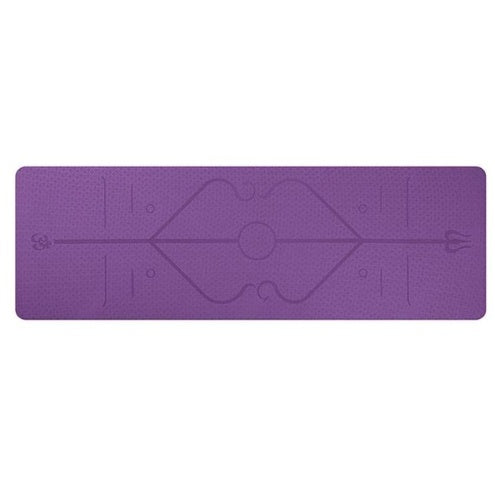 6mm TPE Yoga Mat — Non-Slip with Body Position Lines