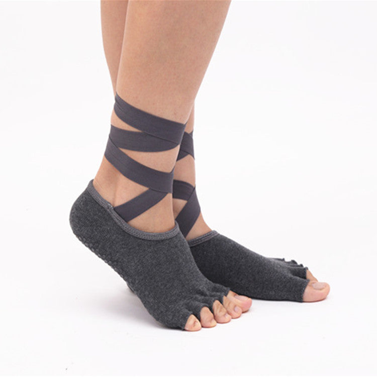 Toeless Pilates Grip Socks — Open Toe Non-Slip Barre Socks (3 Pairs)
