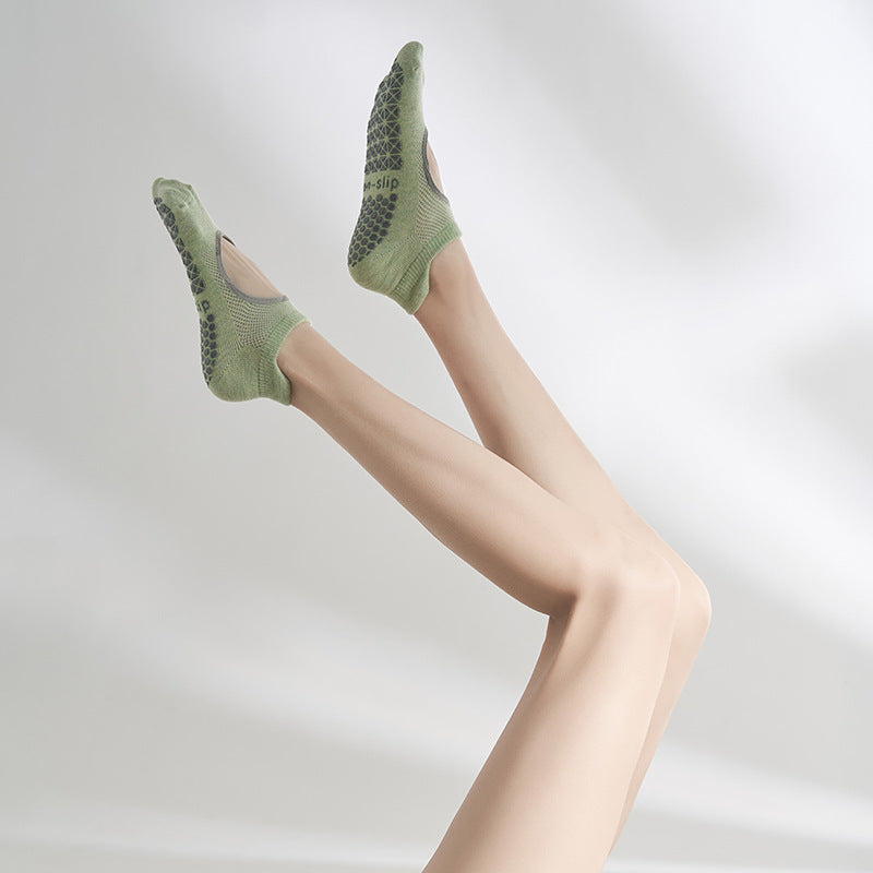 Mesh Reformer Pilates Grip Socks — Open Toe Non-Slip Yoga Socks