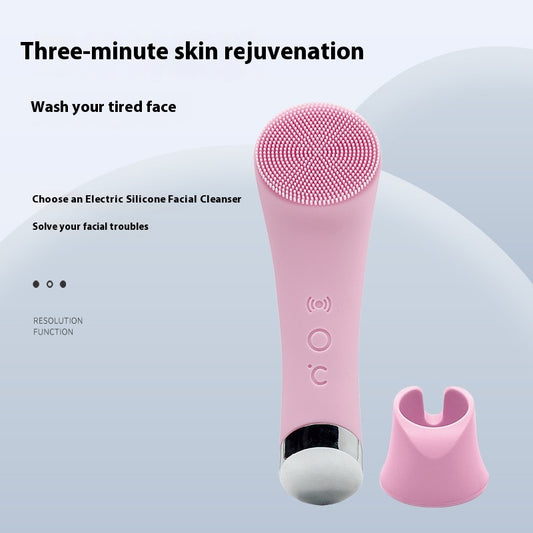 Silicone Electric Facial Cleansing Brush — Vibration & Heating