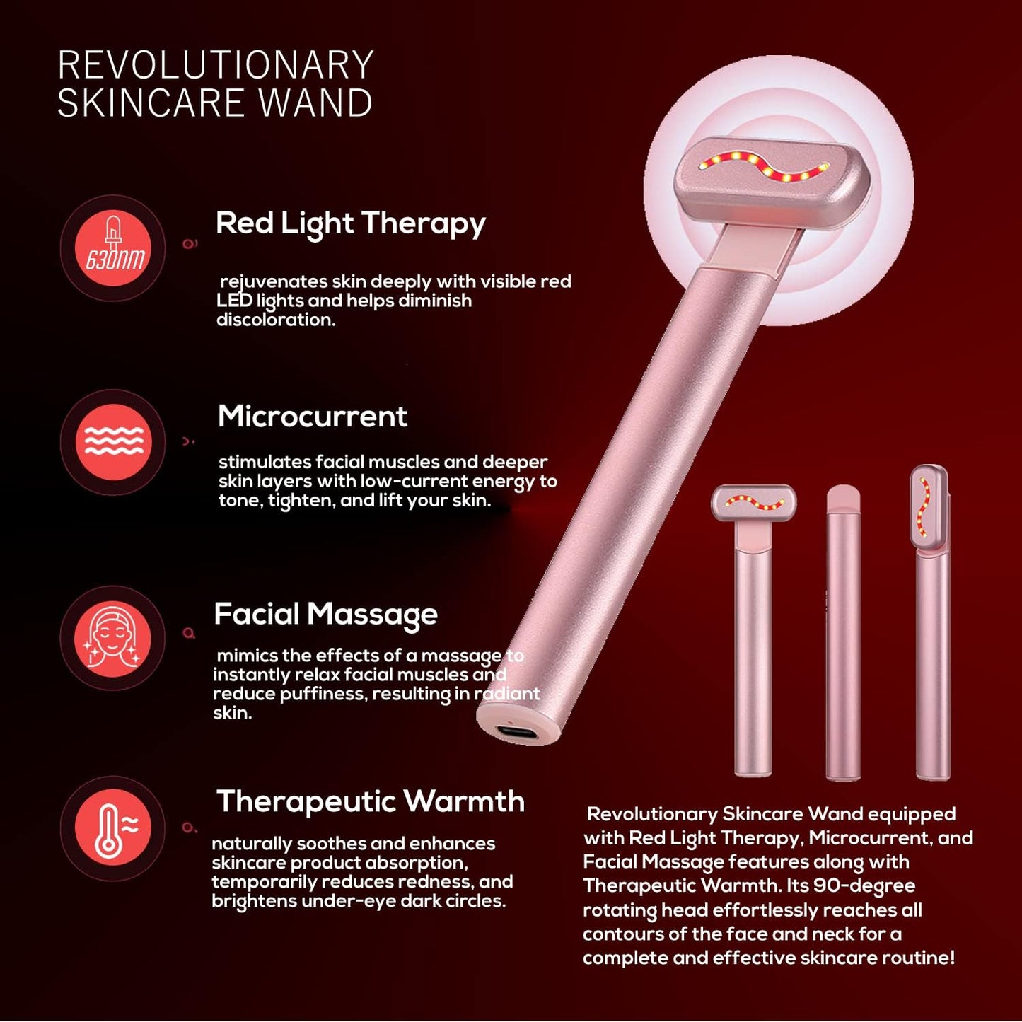 4-in-1 LED Red Light Therapy Wand — Face & Eye Rejuvenation