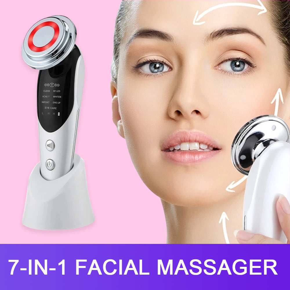 7-in-1 EMS Facial Massager — Microcurrent LED Color Light Beauty Device