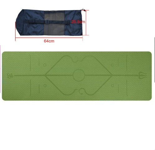 6mm TPE Yoga Mat — Non-Slip with Body Position Lines