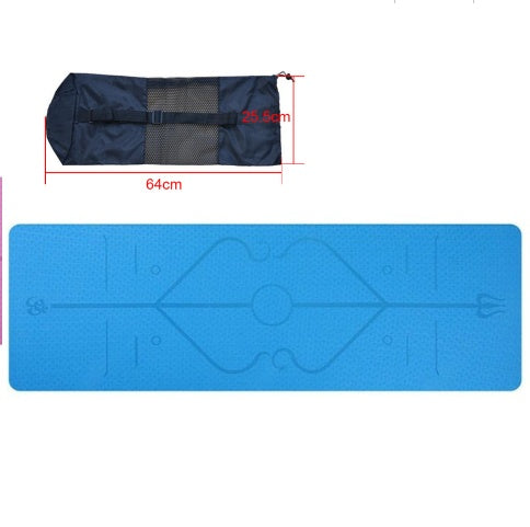 6mm TPE Yoga Mat — Non-Slip with Body Position Lines
