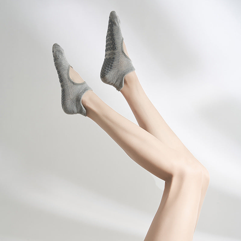 Mesh Reformer Pilates Grip Socks — Open Toe Non-Slip Yoga Socks