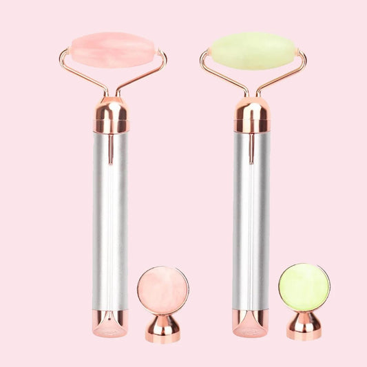 Electric Vibrating Rose Quartz Facial Roller