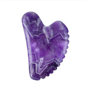 Amethyst Crystal Gua Sha & Heart Roller Gift Set