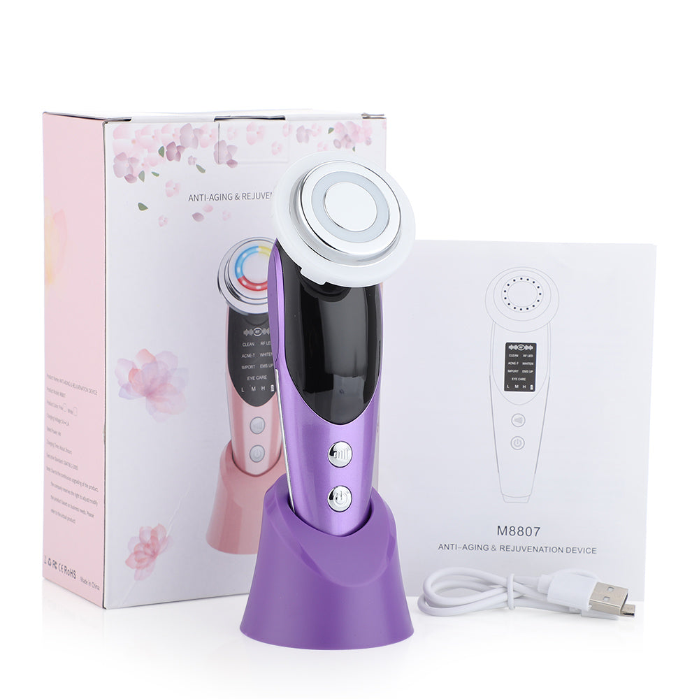 7-in-1 EMS Facial Massager — Microcurrent LED Color Light Beauty Device