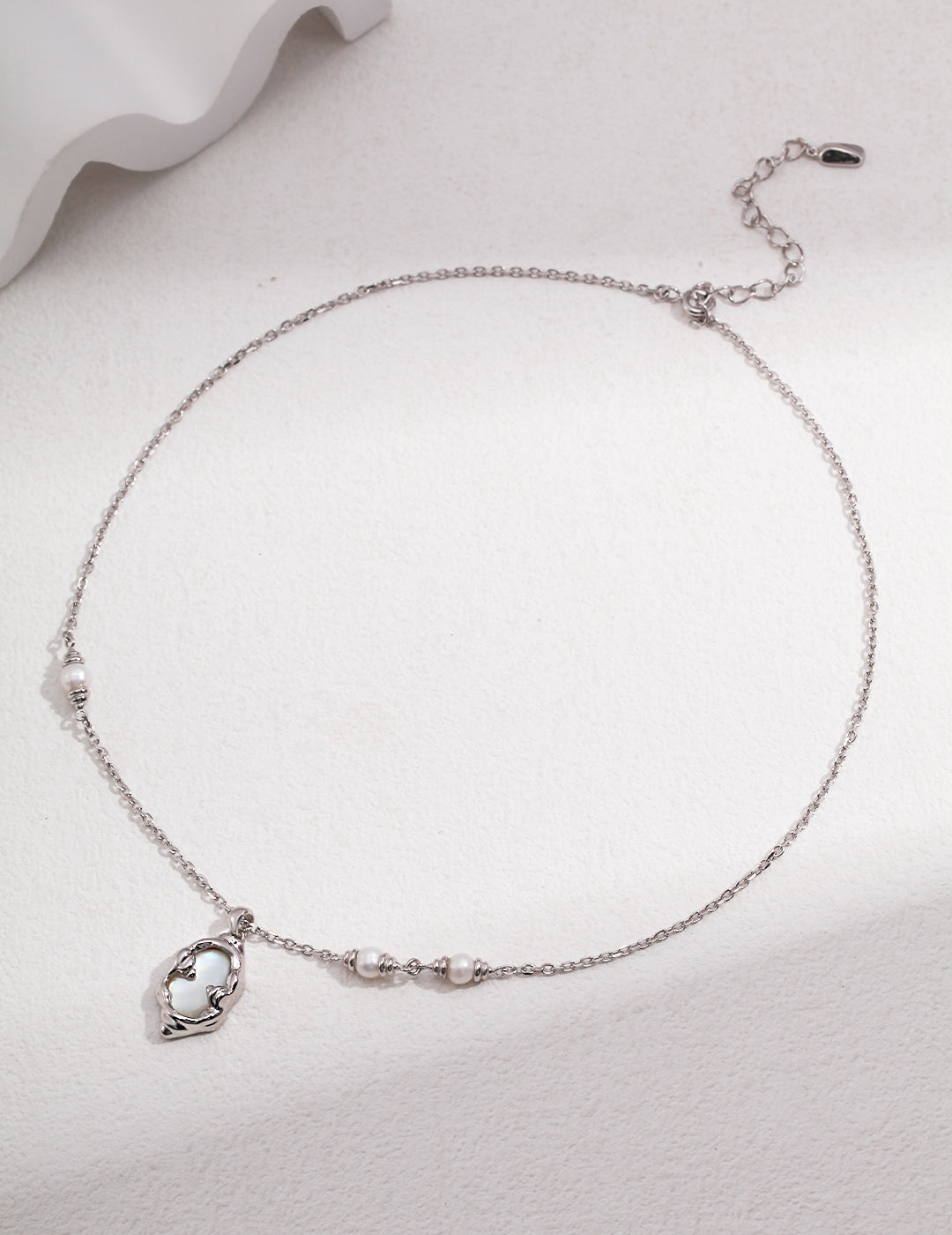 QL-D0338 Pure silver pearl necklaces