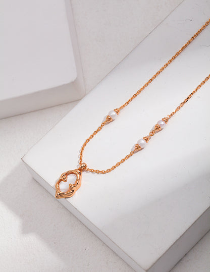 QL-D0338 Pure silver pearl necklaces