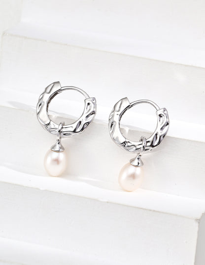 QL-E01239  S925 Silver Vintage Natural Pearl Earrings