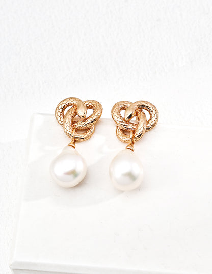 Natural Baroque Pearl Earrings.