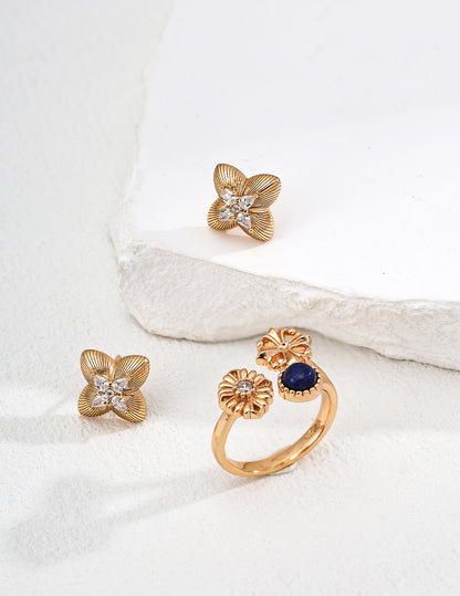 QL-E01386  S925 Silver / Synthetic Cubic Zirconia Earrings