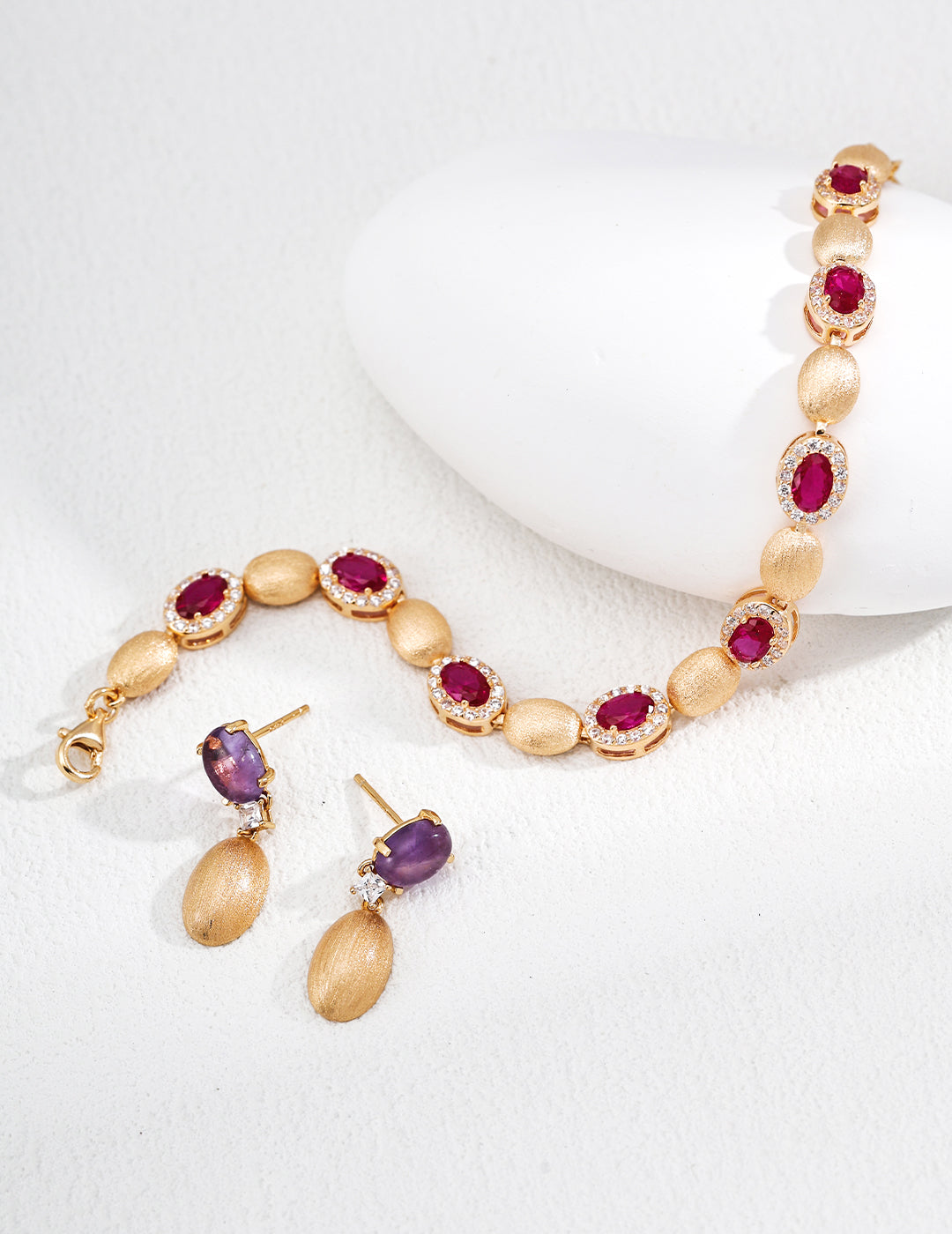 QL-E01391-2  S925 Silver Amethyst Earrings