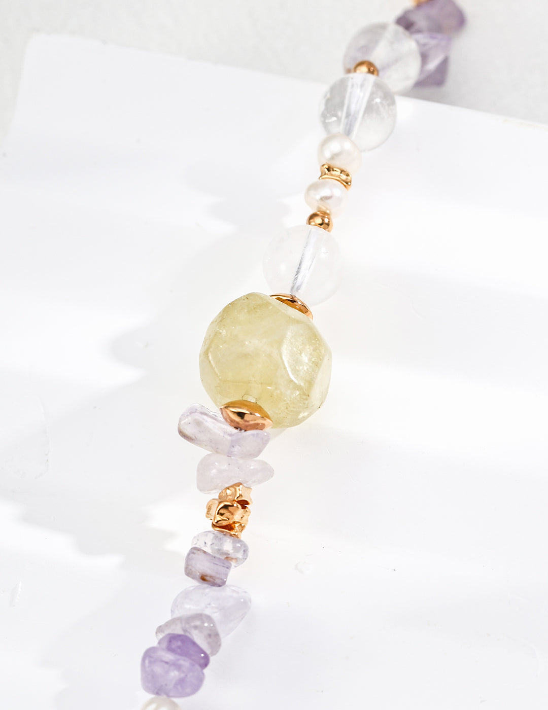 QL-SL0230  S925 Simple and Elegant Multicolor Crystal Bracelet. Featuring yellow crystal and amethyst as the highlights, with a carefully arranged design that showcases the unique beauty of both crystals…