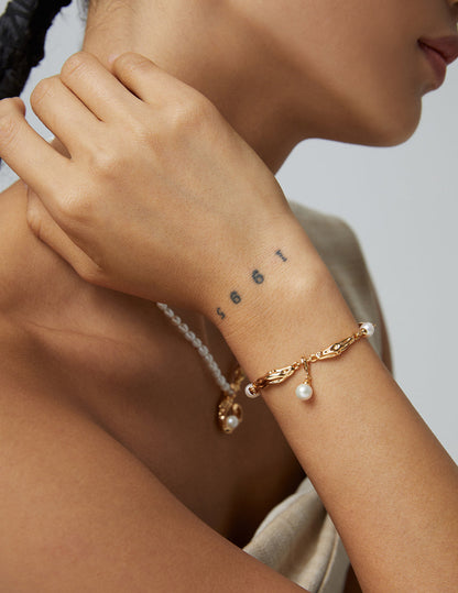 QL-YS0020 Natural Pearl Silk Ribbon Design Series — Pure Silver Pearl Bracelet，Necklace,Earrings