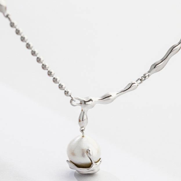 SL0071   S925 Silver Pearl Bracelet， Necklace， Earrings