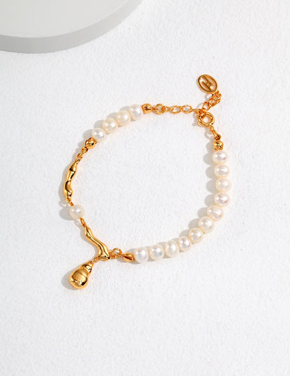 SL0071   S925 Silver Pearl Bracelet， Necklace， Earrings
