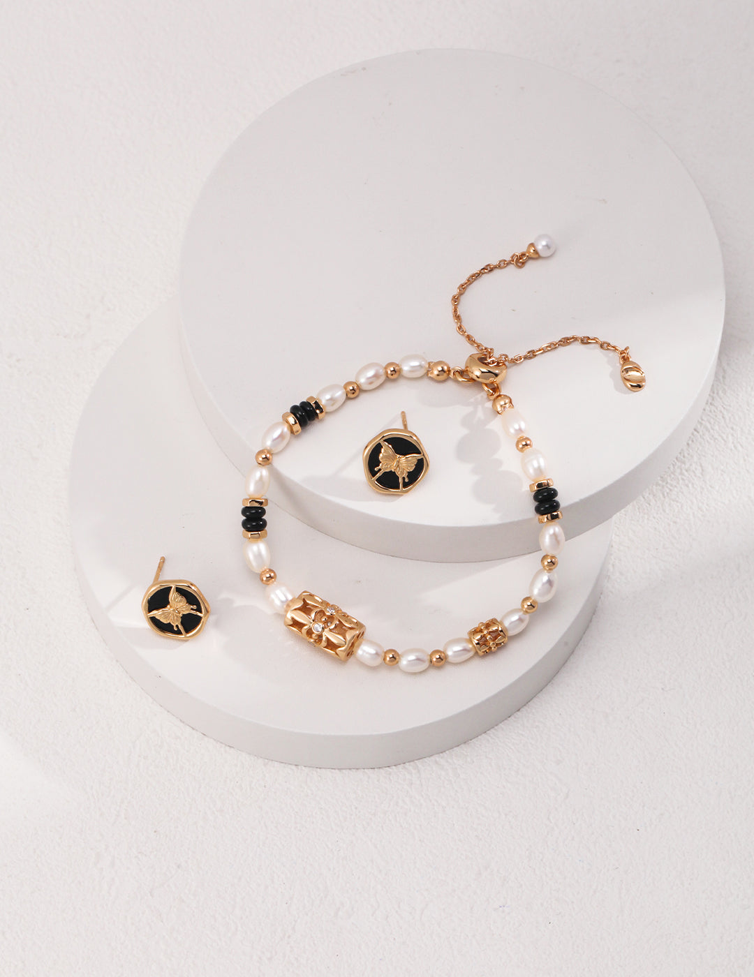 SL0117  Vintage S925 Silver Pearl Bracelet