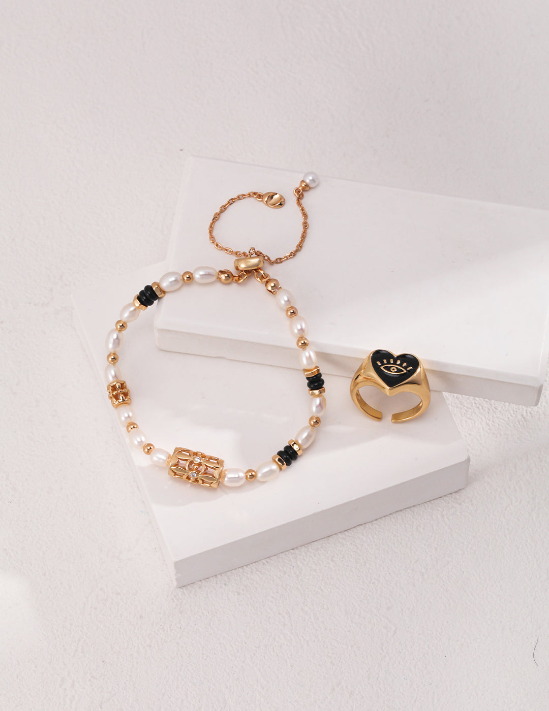 SL0117  Vintage S925 Silver Pearl Bracelet