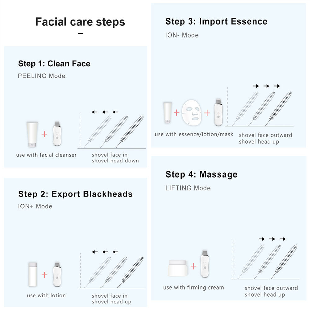 Ultrasonic Skin Scrubber — Electric Face Spatula