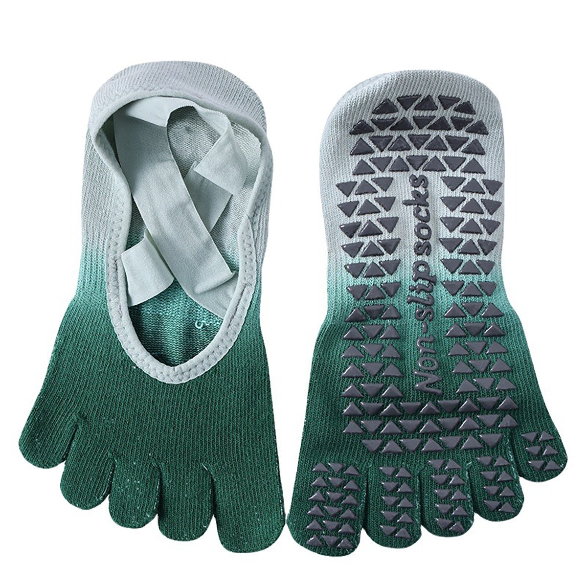 Non-Slip Pilates Grip Socks — Full Toe Yoga Barre Socks (3 Pairs)