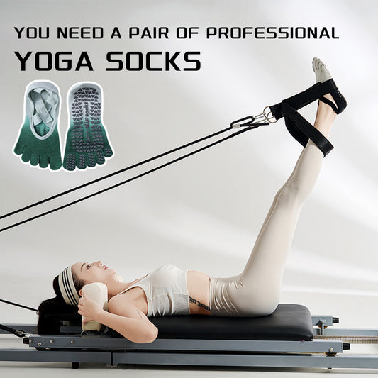 Non-Slip Pilates Grip Socks — Full Toe Yoga Barre Socks (3 Pairs)