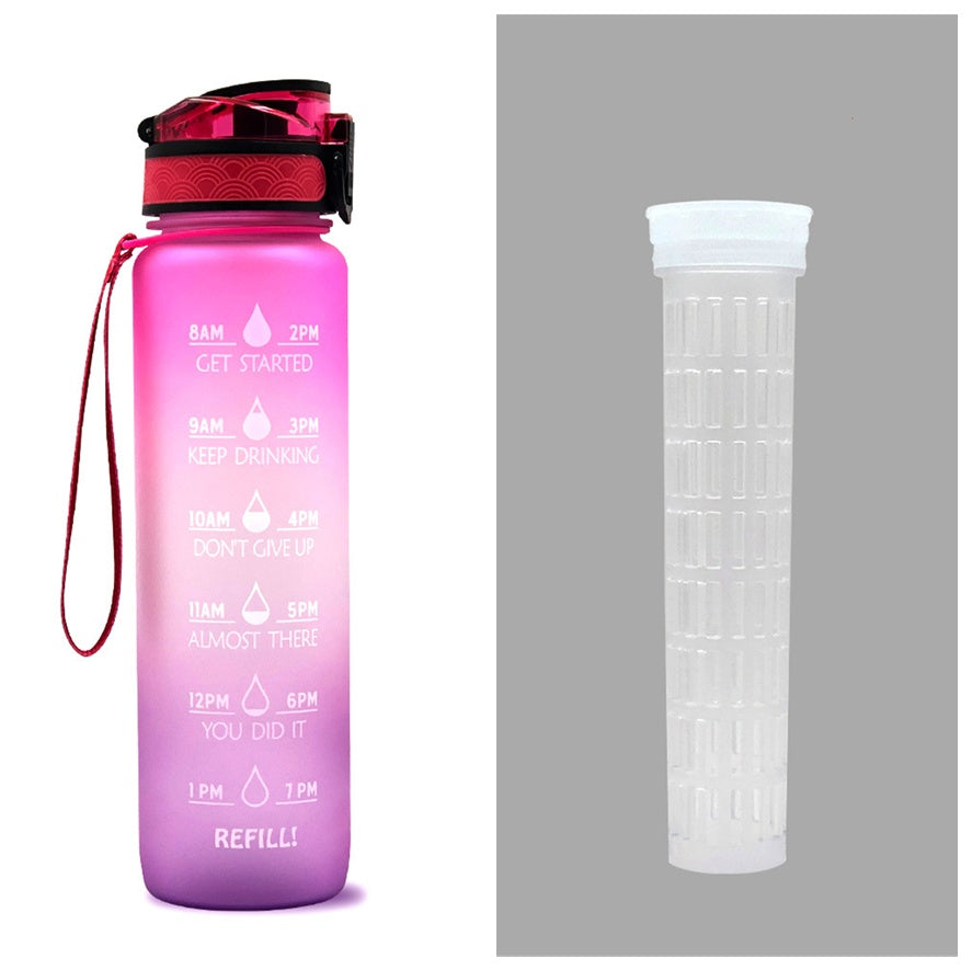 1L Motivational Water Bottle with Time Marker