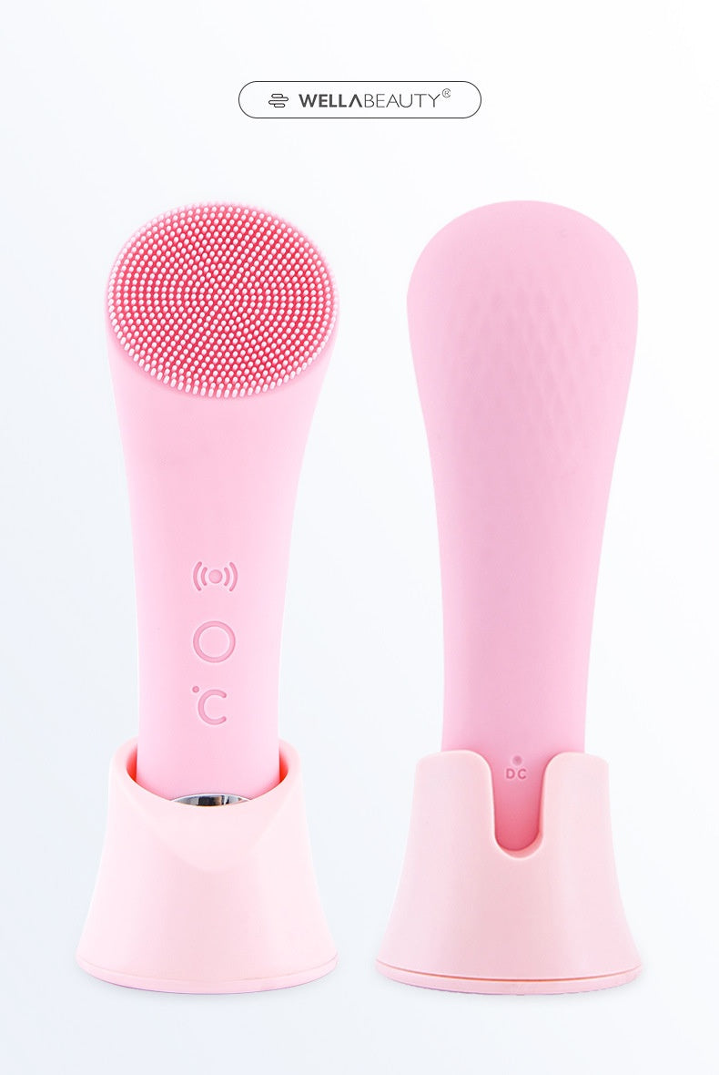 Silicone Electric Facial Cleansing Brush — Vibration & Heating