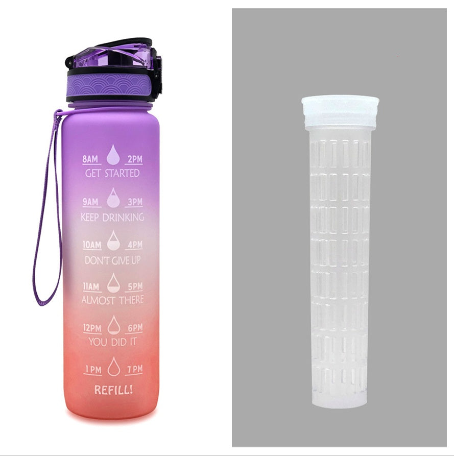 1L Motivational Water Bottle with Time Marker