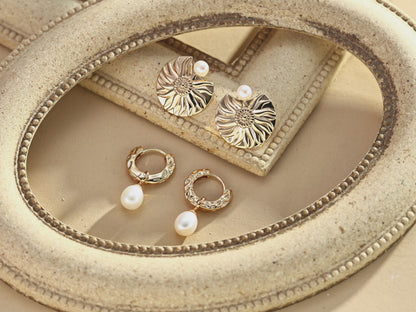 QL-E01239  S925 Silver Vintage Natural Pearl Earrings